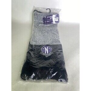 Wednesday Addams Gothic Black White Striped Knit Scarf Crest Logo Fringe NEW